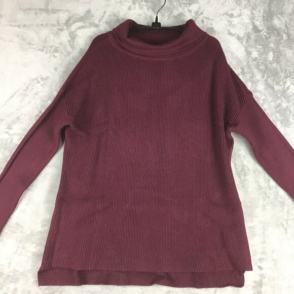 Devotion by Cyrus Women’s M Maroon Cowl Neck Ribbed Tunic Sweater NWOT - Picture 10 of 14